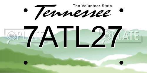 7ATL27 Tennessee License Plate