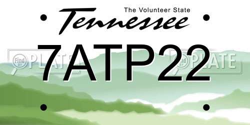 7ATP22 Tennessee License Plate