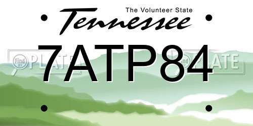 7ATP84 Tennessee License Plate
