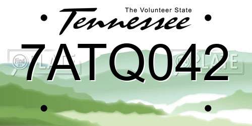 7ATQ042 Tennessee License Plate