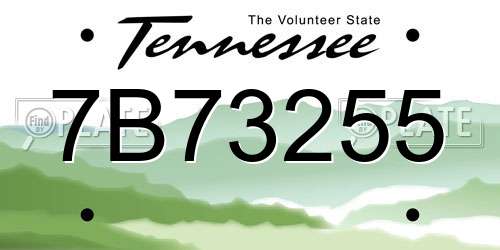 7B73255 Tennessee License Plate