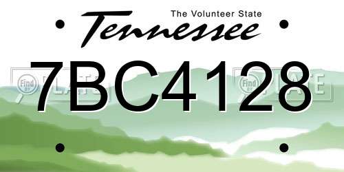 7BC4128 Tennessee License Plate