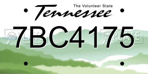 7BC4175 Tennessee License Plate