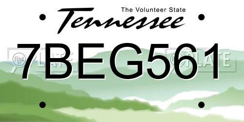 7BEG561 Tennessee License Plate