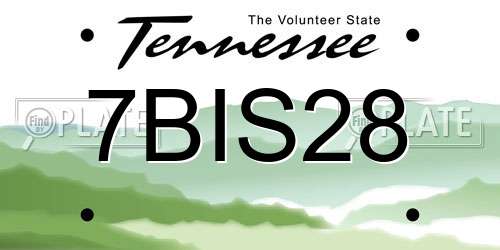 7BIS28 Tennessee License Plate