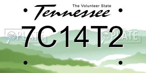7C14T2 Tennessee License Plate