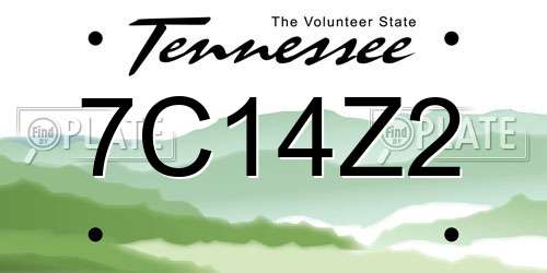 7C14Z2 Tennessee License Plate