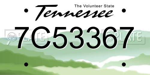 7C53367 Tennessee License Plate