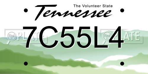 7C55L4 Tennessee License Plate