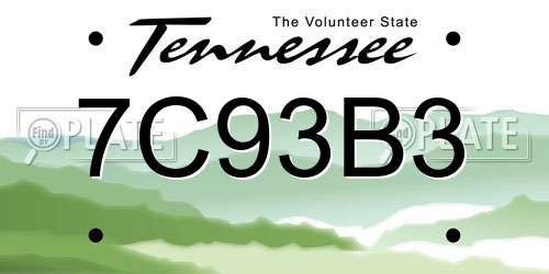 7C93B3 Tennessee License Plate