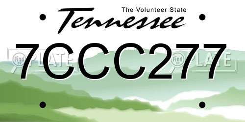 7CCC277 Tennessee License Plate