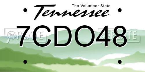 7CDO48 Tennessee License Plate