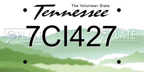7CI427 Tennessee License Plate
