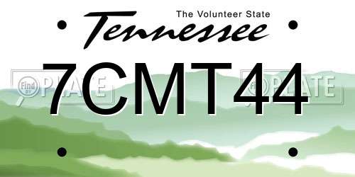 7CMT44 Tennessee License Plate