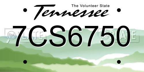 7CS6750 Tennessee License Plate