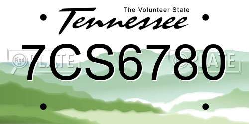 7CS6780 Tennessee License Plate