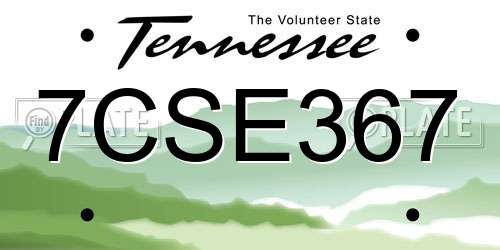 7CSE367 Tennessee License Plate