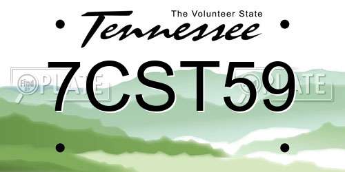 7CST59 Tennessee License Plate