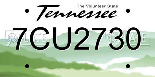 7CU2730 Tennessee License Plate