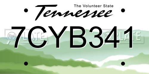 7CYB341 Tennessee License Plate