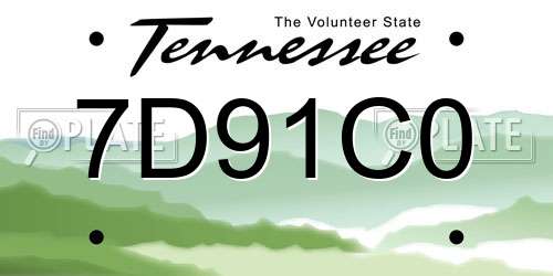 7D91C0 Tennessee License Plate