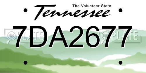 7DA2677 Tennessee License Plate