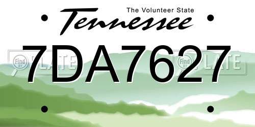 7DA7627 Tennessee License Plate