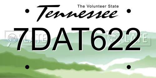 7DAT622 Tennessee License Plate