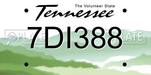 7DI388 Tennessee License Plate