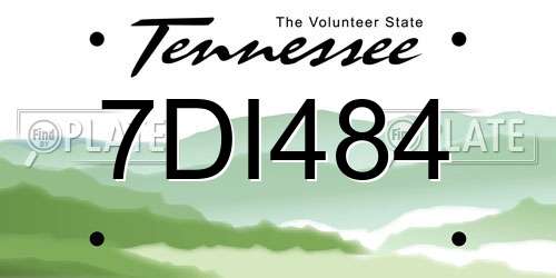 7DI484 Tennessee License Plate