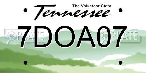 7DOA07 Tennessee License Plate