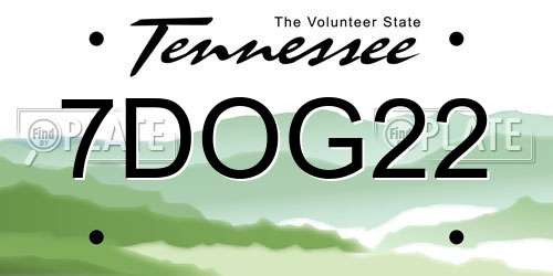 7DOG22 Tennessee License Plate
