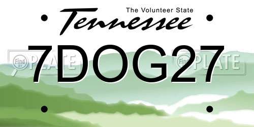 7DOG27 Tennessee License Plate