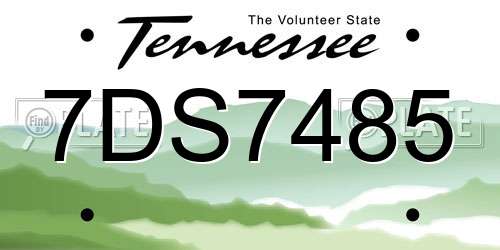 7DS7485 Tennessee License Plate