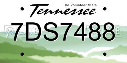7DS7488 Tennessee License Plate
