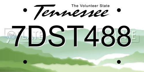 7DST488 Tennessee License Plate