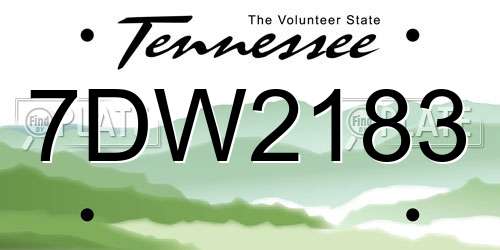 7DW2183 Tennessee License Plate