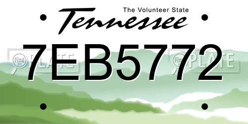 7EB5772 Tennessee License Plate