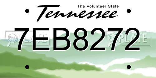 7EB8272 Tennessee License Plate