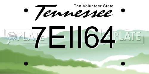 7EII64 Tennessee License Plate