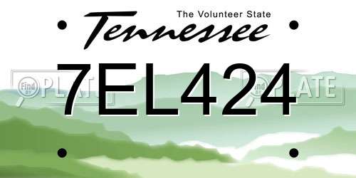 7EL424 Tennessee License Plate