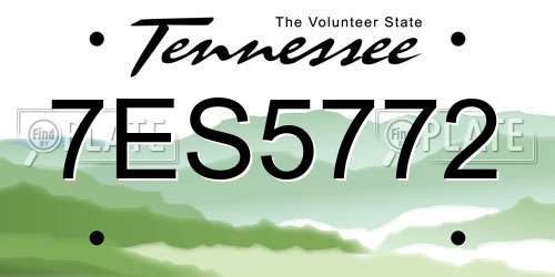 7ES5772 Tennessee License Plate