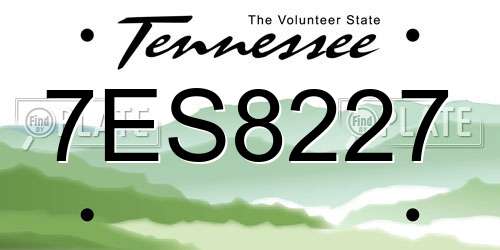 7ES8227 Tennessee License Plate
