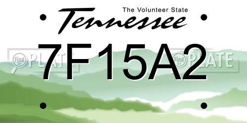 7F15A2 Tennessee License Plate