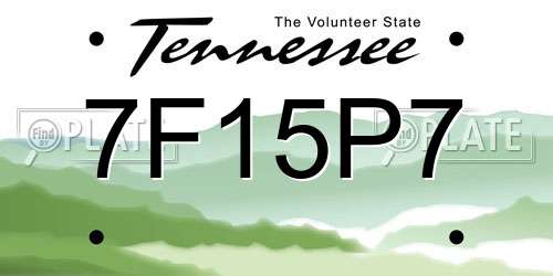 7F15P7 Tennessee License Plate