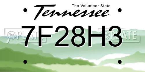 7F28H3 Tennessee License Plate