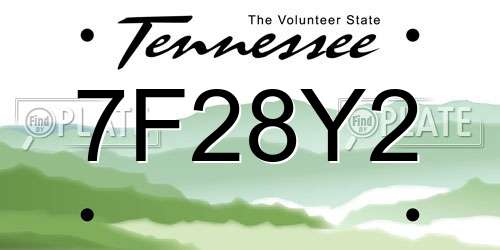 7F28Y2 Tennessee License Plate