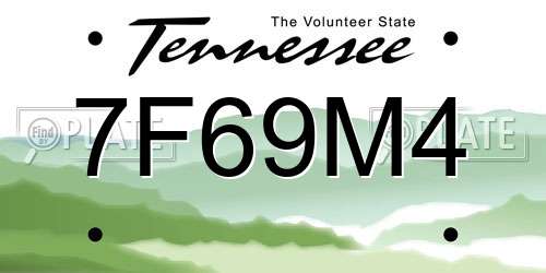 7F69M4 Tennessee License Plate