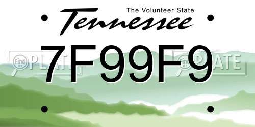 7F99F9 Tennessee License Plate