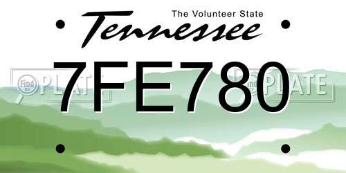 7FE780 Tennessee License Plate